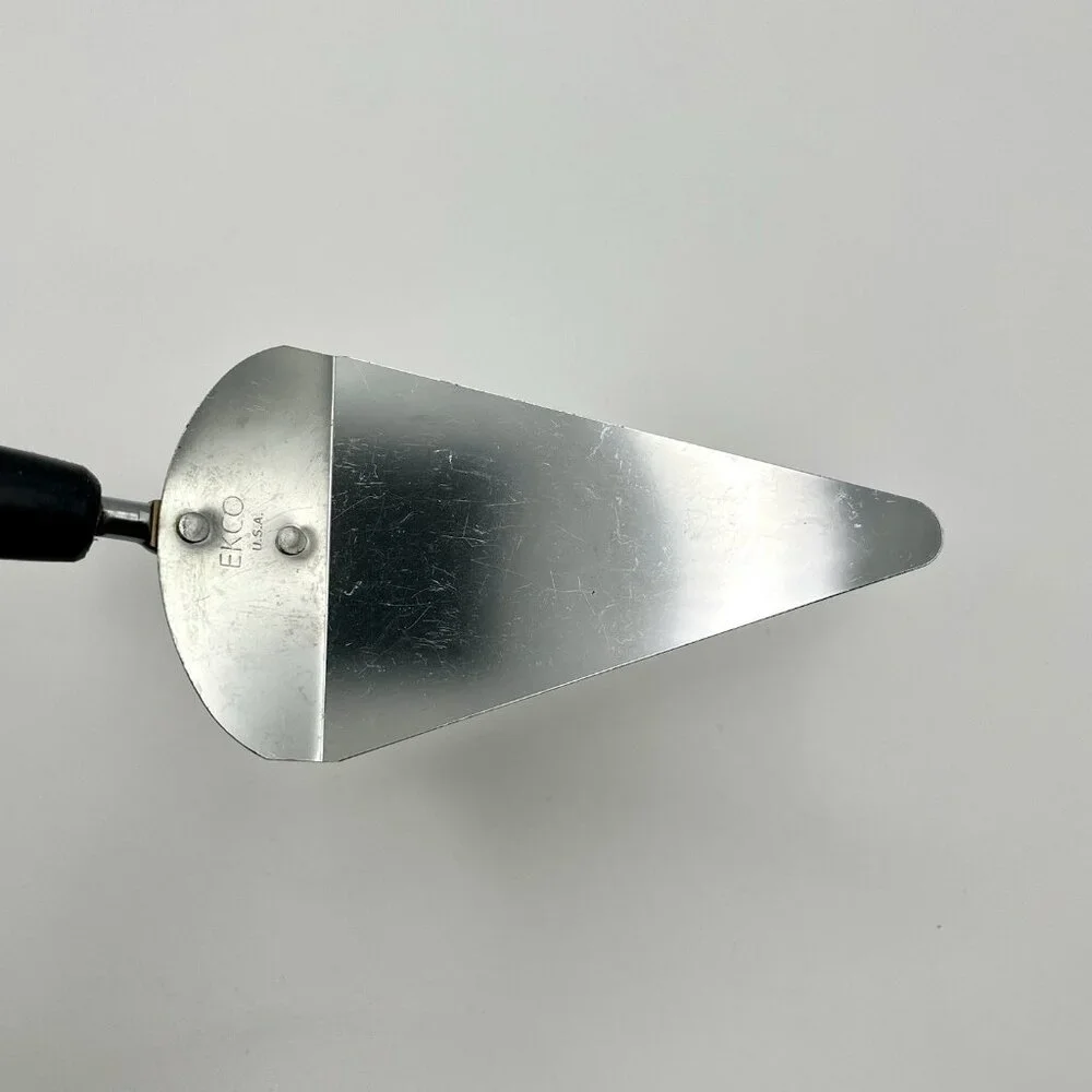 Vintage EKCO USA Pie Cake Server Black Handle Stainless Steel Kitchen Utensil